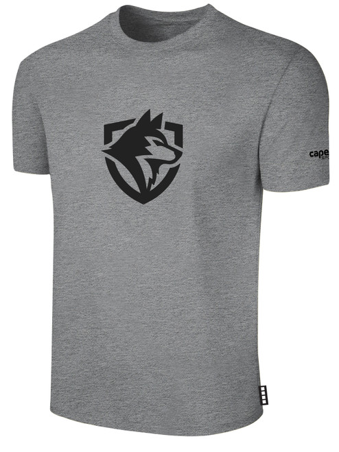 DIABLO VALLEY BASICS COTTON TEE CREST ON WEARERS CENTER CHEST LIGHT HEATHER GREY BLACK