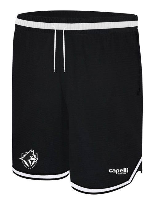 THE WOLVES FC HOOP SHORTS BLACK WHITE