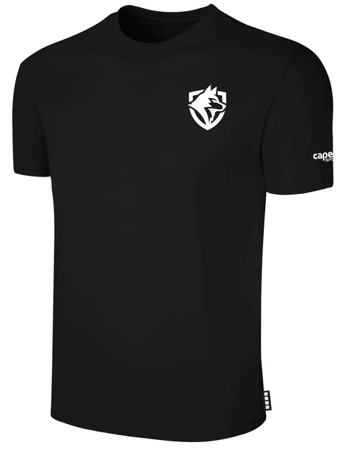 THE WOLVES FC BASICS COTTON TEE CREST LEFT CHEST BLACK WHITE
