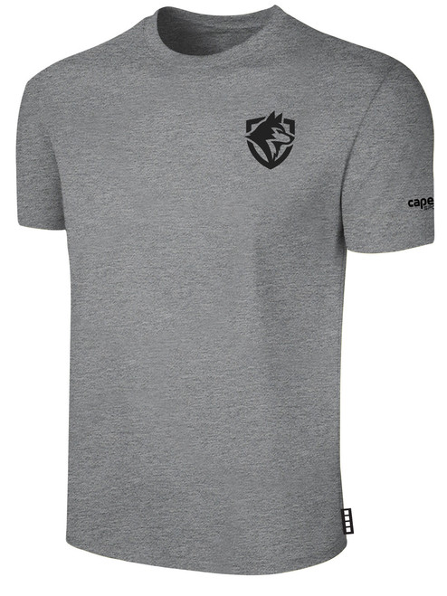 THE WOLVES FC BASICS COTTON TEE CREST LEFT CHEST LIGHT HEATHER GREY BLACK
