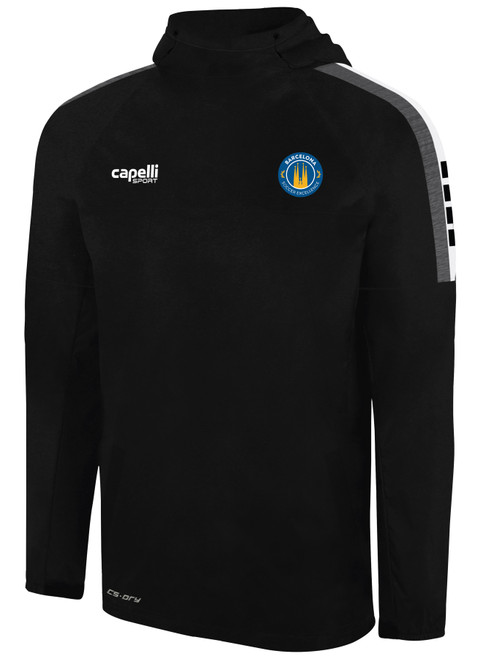 BARCELONA SOCCER EXCELLENCE ACADEMY MADISON WARM TRAINING TOP BLACK WHITE