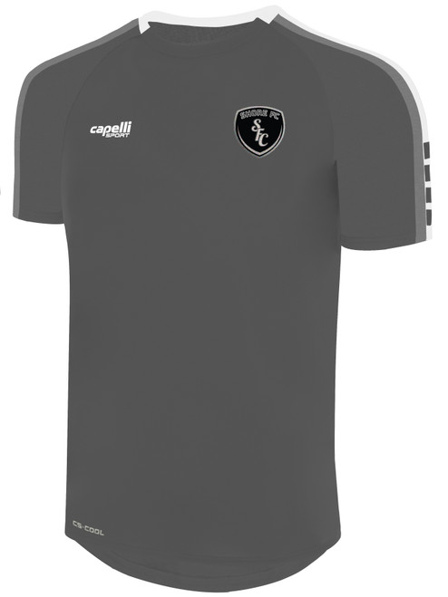 SHORE FC MADISON SHORT SLEEVE TRAINING TOP MEDIUM GREY WHITE -KIT