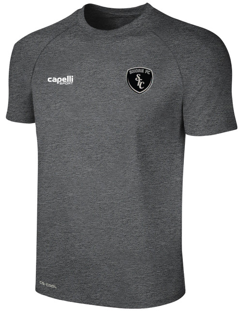 SHORE FC BASICS II TRAINING JERSEY CREST LEFT CHEST DARK HEATHER GREY WHITE