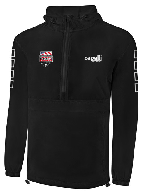 PATRIOT SOCCER CLASSIC PACKABLE WINDBREAKER BLACK WHITE