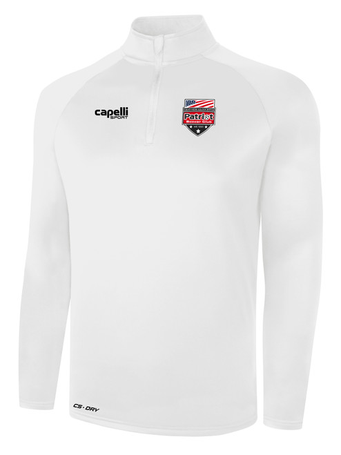 PATRIOT SOCCER BASICS POLY 1/4 ZIP TOP WHITE