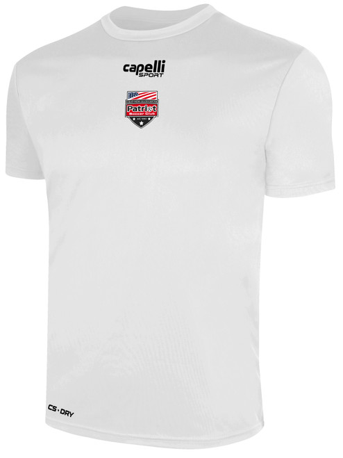 PATRIOT SOCCER BASICS CREW NECK POLY TEE WHITE
