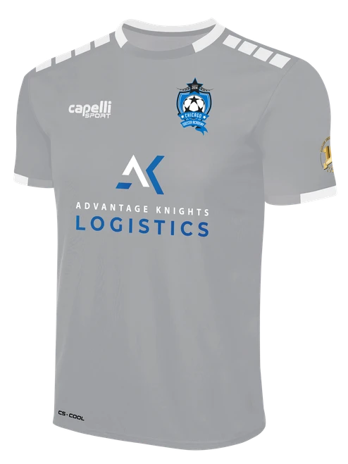 CHICAGO SOCCER ACADEMY CS III MATCH   JERSEY LIGHT GREY WHITE