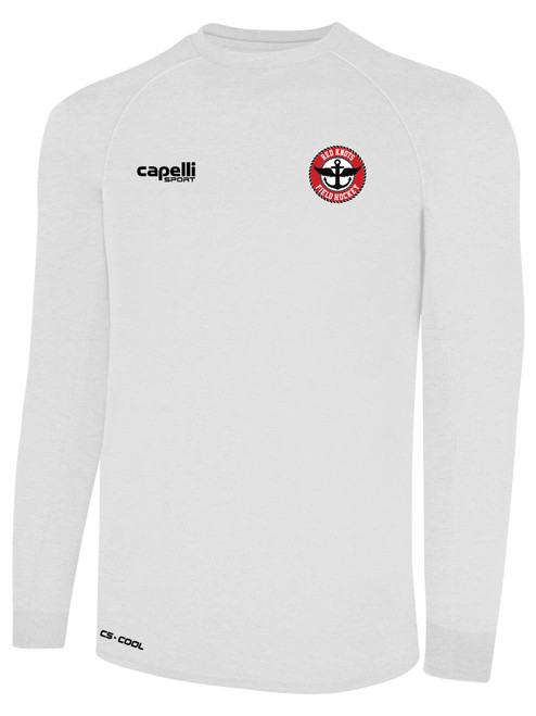 RED KNOTS FH  BASICS II LONG SLEEVE TRAINING TOP CREST LEFT CHEST WHITE BLACK