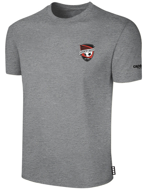 COVENTRY  BASICS COTTON TEE CREST ON WEARERS LEFT CHEST LIGHT HEATHER GREY BLACK