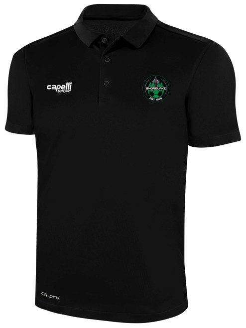 SHORELAKE SC CLASSICS POLY POLO BLACK WHITE