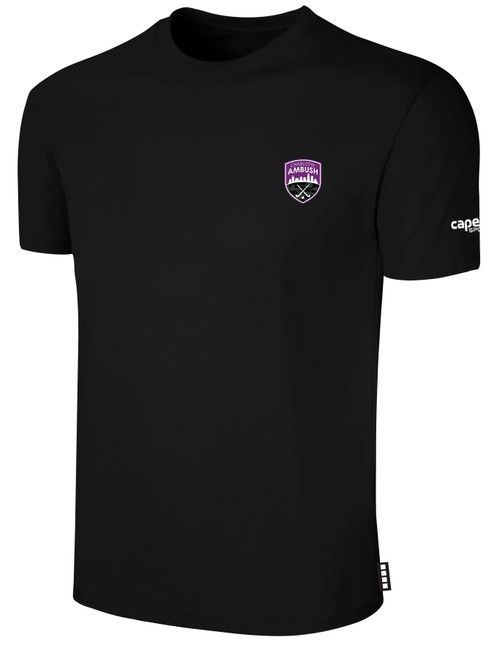 CHARLOTTE AMBUSH FH BASICS COTTON TEE CREST LEFT CHEST BLACK WHITE
