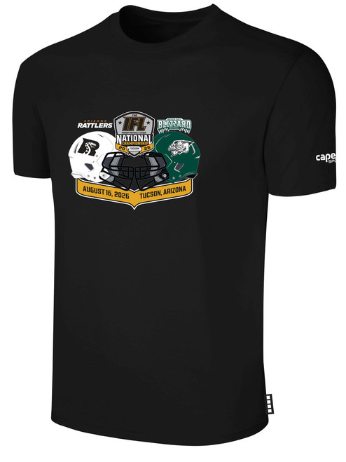 GREEN BAY BLIZZARD BASICS COTTON T-SHIRT CREST ON WEARERS CENTER CHEST BLACK WHITE