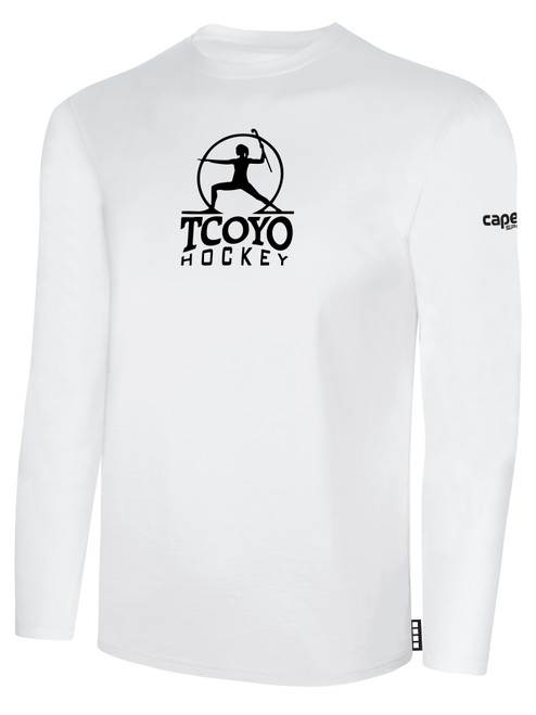 TCOYO FH BASICS LONG SLEEVE COTTON TEE CREST CENTER CHEST WHITE BLACK