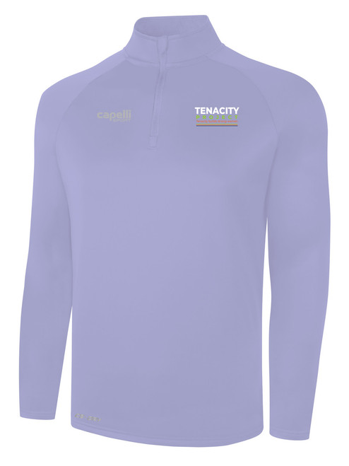 NATIONAL TEAM BASICS POLY 1/4 ZIP TOP LAVENDER
