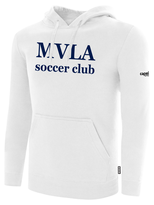 MVLA BASICS FLEECE PULLOVER HOODIE WHITE BLACK