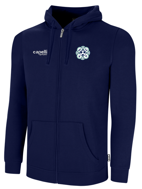 MVLA BASICS FULL ZIP HOODIE NAVY WHITE