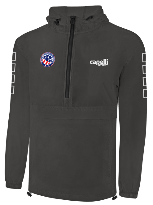 USASA CLASSIC PACKABLE WINDBREAKER DARK HEATHER GREY WHITE