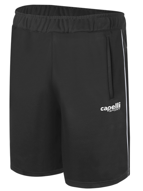 USASA BASICS I COACHES SHORTS DARK HEATHER GREY WHITE