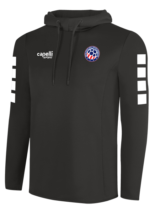 USASA BASICS I HOODED TRAINING TOP DARK HEATHER GREY WHITE