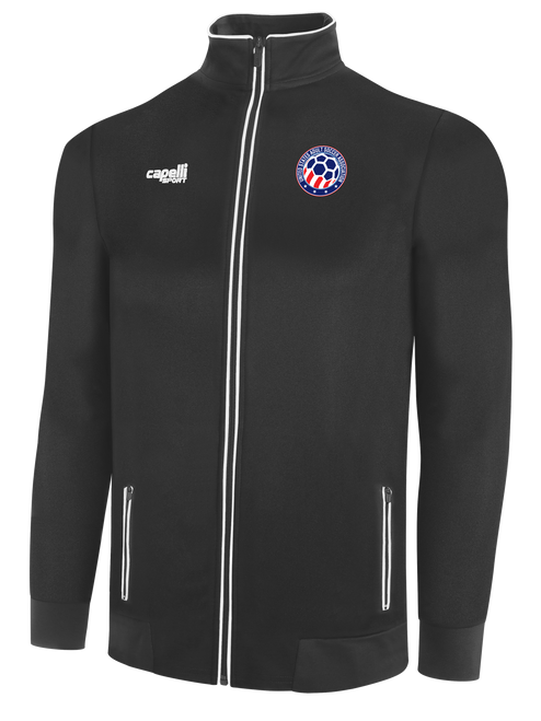 USASA BASICS I FULL ZIP TRAINING JACKET DARK HEATHER GREY WHITE