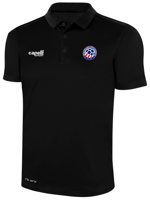 USASA CLASSICS POLY  POLO BLACK WHITE