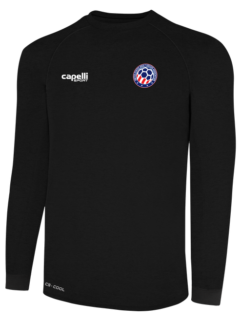 USASA BASICS II LONG SLEEVE TRAINING JERSEY W/ MESH BACK BLACK WHITE