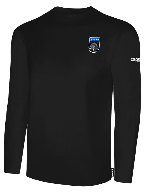 AUBURN SC BASICS COTTON LONG SLEEVE T-SHIRT LEFT CHEST: AUBURN SC CREST BLACK WHITE