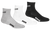 REFEREE BASICS ULTRA COMFORT 3 PACK QUARTER TOP SOCKS BLACK LIGHT HEATHER GREY WHITE - OCL
