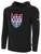 NORTHEAST UNITED PREMIER SC BASICS FLEECE HOODIE CREST ON WEARERS CENTER CHEST BLACK WHITE