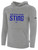 ORLAND PARK STING FC PULLOVER FLEECE HOODIE ORLAND PARK STING FC TEXT LOGO ON CENTER CHEST LIGHT HEATHER GREY BLACK