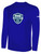 UDA SOCCER LONG SLEEVE COTTON T-SHIRT CREST ON WEARERS CENTER CHEST  ROYAL BLUE WHITE