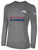 SMITHTOWN KICKERS LONG SLEEVE COTTON T-SHIRT CREST ON WEARERS LEFT CHEST & SMITHTOWN SLAMMERS SPONSOR LOGO CENTER CHEST DARK HEATHER GREY WHITE