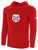 SOCA PULLOVER HOODIE CREST ON WEARERS FRONT CENTER CHEST RED WHITE