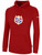 SOCA PULLOVER HOODIE CREST ON WEARERS FRONT CENTER CHEST RED WHITE