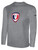 WICHITA UNITED FC LONG SLEEVE COTTON T-SHIRT CREST ON WEARERS FRONT CENTER CHEST LIGHT HEATHER GREY BLACK