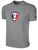 WICHITA UNITED FC SHORT SLEEVE COTTON T-SHIRT CREST ON WEARERS FRONT CENTER CHEST LIGHT HEATHER GREY BLACK