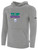 FLIGHT 22 PULLOVER FLEECE HOODIE WEARERS CENTER CHEST BE DIFFERENT LOGO LIGHT HEATHER GREY BLACK