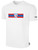 ALEXANDRIA SA LARGE CREST LOGO  BASICS SHORT SLEEVE T-SHIRT CENTER FRONT STRIPE WHITE BLACK