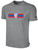 ALEXANDRIA SA LARGE CREST LOGO  BASICS SHORT SLEEVE T-SHIRT CENTER FRONT STRIPE LIGHT GREY BLACK