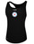 ALEXANDRIA SA BASICS WOMENS  RACER BACK TANK TOP CENTER FRONT CREST BLACK WHITE