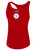 ALEXANDRIA SA BASICS WOMENS  RACER BACK TANK TOP CENTER FRONT CREST RED WHITE
