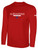 ALEXANDRIA SA LARGE CREST LOGO  BASICS LONG SLEEVE T-SHIRT CENTER FRONT TEXT RED WHITE