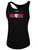 ALEXANDRIA SA  BASICS WOMENS   RACER BACK TANK  TOP CENTER FRONT STRIPE BLACK WHITE