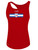 ALEXANDRIA  SA BASICS WOMENS RACER BACK   TOP CENTER FRONT STRIPE RED WHITE