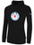 ALEXANDRIA SA LARGE TEXT  LOGO BASICS  FLEECE HOODIE CENTER FRONT CREST BLACK WHITE