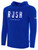 PALM BEACH RUSH FLEECE HOODIE CREST ON WEARERS CENTER CHEST ROYAL BLUE WHITE