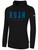 PALM BEACH RUSH FLEECE HOODIE CREST ON WEARERS CENTER CHEST BLACK WHITE