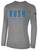 PALM BEACH RUSH  LONG SLEEVE COTTON T-SHIRT LIGHT HEATHER GREY BLACK