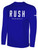 PALM BEACH RUSH  LONG SLEEVE COTTON T-SHIRT ROYAL BLUE WHITE