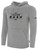 SUISUN RUSH FLEECE HOODIE CREST ON WEARERS CENTER CHEST LIGHT HEATHER GREY BLACK